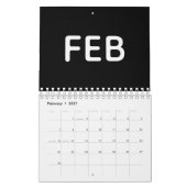 Calendrier Noir et Blanc Moderne 2026 (Feb 2027)