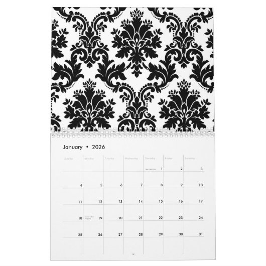 Calendrier noir et du blanc 2011 (Jan 2026)