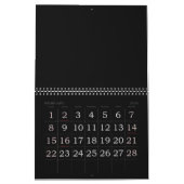 Calendrier noir grand imprimé avec jours fériés (Feb 2026)