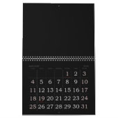 Calendrier noir grand imprimé avec jours fériés (Jan 2026)