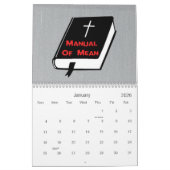 Calendrier noir, gris et rouge athée (Jan 2026)