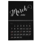 Calendrier noir | Moderne et minimaliste (Mar 2027)
