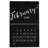 Calendrier noir | Moderne et minimaliste (Feb 2027)