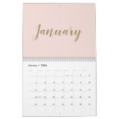 Calendrier Noir rose moderne script mois girly chic (Jan 2026)