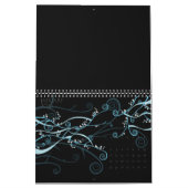 Calendrier noir vierge avec vacances 12 mois (Jan 2026)