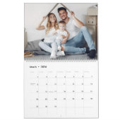 Calendrier Nom de famille moderne monogramme turquoise 17 pho (Mar 2026)