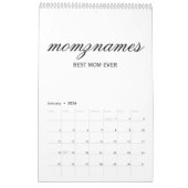 Calendrier Nom de la calligraphie personnalisée de la meilleu (Jan 2026)