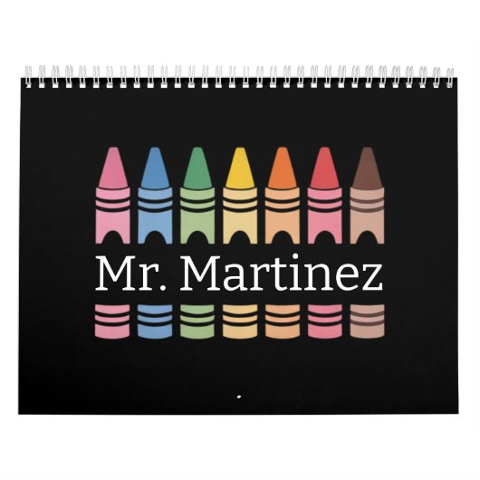 Calendrier Nom de l'enseignant Crayon personnalisé Cute Back  (Protection)