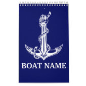 Calendrier Nom du bateau de la corde d'Ancre nautique vintage (Protection)