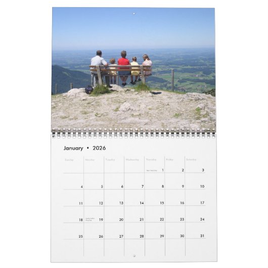 Calendrier Nom moderne modifiable Année DO-IT-YOURSELF photo  (Jan 2026)