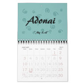 Calendrier Noms de G-d dans hébreu et anglais (Jan 2027)