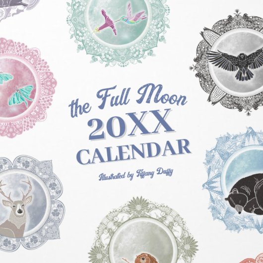 Calendrier Noms de Pleine lune chaque année Art illustré