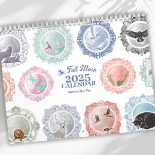 Calendrier Noms de Pleines lunes 2025 Art illustré