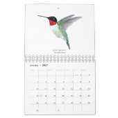 Calendrier nord-américain des colibris (Jan 2027)