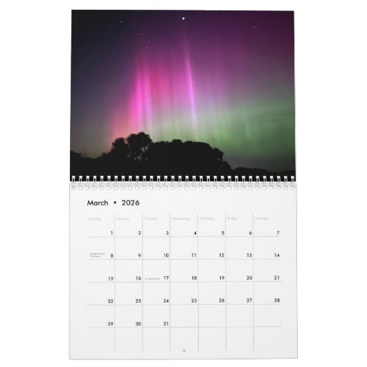 Calendrier Northern Lights par Hello Bluebirds (Mar 2026)