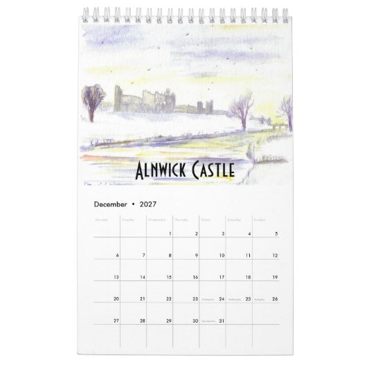 Calendrier Northumberland 2019 (Dec 2027)
