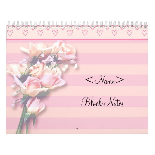 Calendrier Notes de bloc Roses roses roses (Protection)