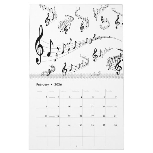 Calendrier notes musicales (Feb 2026)