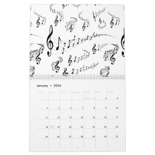 Calendrier notes musicales (Jan 2026)