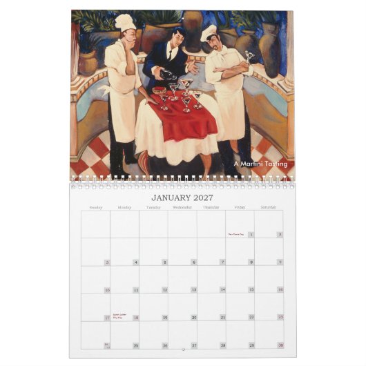 Calendrier Nourriture et vin | les peintures d'Andrea… (Jan 2027)