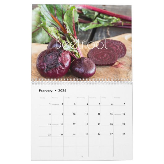 Calendrier Nourriture superbe (Feb 2026)