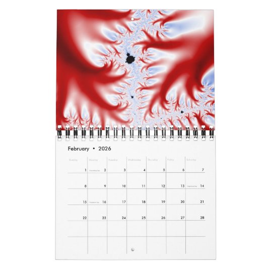 Calendrier Nouveau Fractal Abstrait (Feb 2026)