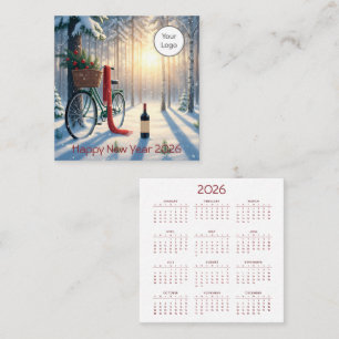 Calendrier Nouvel An 2026 Carré Carte de visite