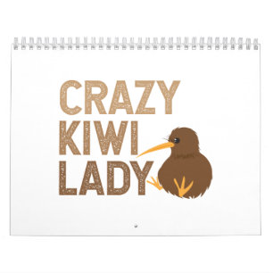Calendrier Nouvelle-Zélande Crazy Kiwi Lady Funny Idée cade