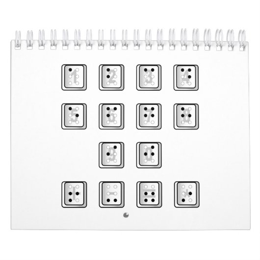Calendrier Numéros de clé de l'ordinateur en braille (Protection)