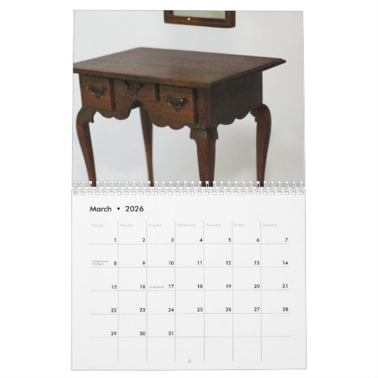 Calendrier Objets de collection du mobilier miniature (Mar 2026)