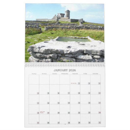 Calendrier occidental de l'Irlande (Jan 2026)