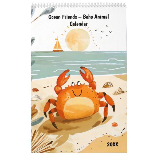 Calendrier Ocean Friends – Boho Animal Calendar 2026 (Protection)