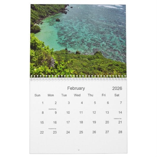 Calendrier Ocean Views 2026 (Feb 2026)