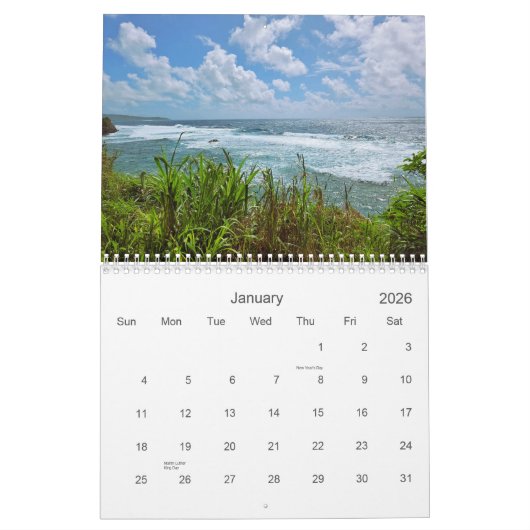 Calendrier Ocean Views 2026 (Jan 2026)