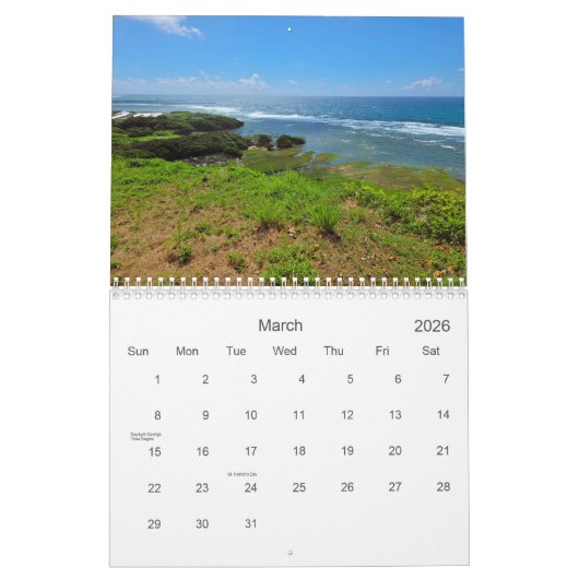 Calendrier Ocean Views 2026 (Mar 2026)