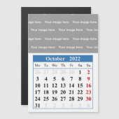 Calendrier octobre 2022 Carte magnétique (Devant / Derrière)
