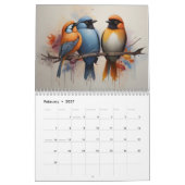 Calendrier Oiseaux aquarelle art (Feb 2027)