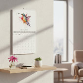 Calendrier Oiseaux d'aquarelle vibreants du monde, personnali