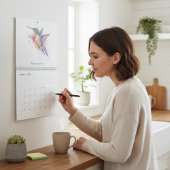 Calendrier Oiseaux d'aquarelle vibreants du monde, personnali