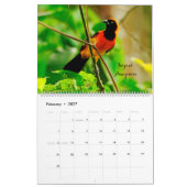 Calendrier Oiseaux de Colombie (Feb 2027)