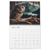 Calendrier Ombre de la forêt de Chouette tachetée : une année (Jan 2027)