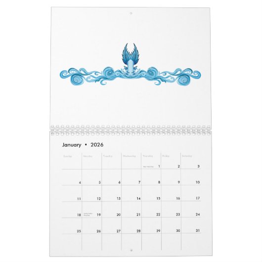 Calendrier Ondes de queue de sirène (Jan 2026)