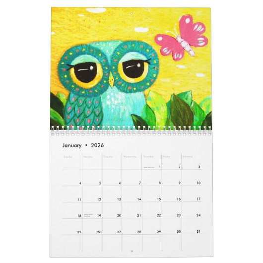 Calendrier Ophélie 2009 (Jan 2026)