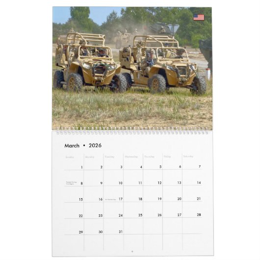 Calendrier OPS SPÉCIALES - Véhicules des opérations spéciales (Mar 2026)