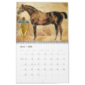 CALENDRIER OR CADUCUS VÉTÉRINAIRE SYMBOLE CHEVAUX BEAU ART (Mar 2026)