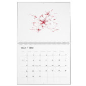 Calendrier Orangé rouge, cyan et point magenta (Mar 2026)