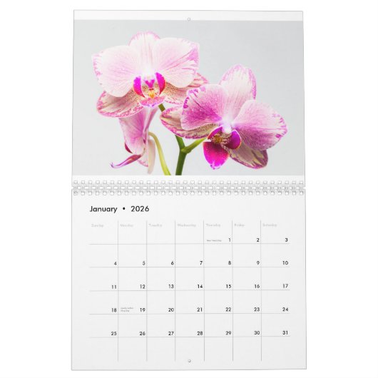 Calendrier Orchidée (Jan 2026)