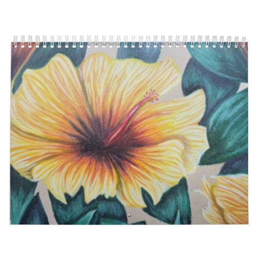 Calendrier original des dessins de fleurs tropical (Protection)