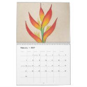 Calendrier original des dessins de fleurs tropical (Feb 2027)