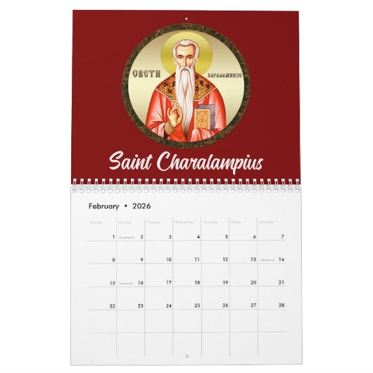 Calendrier Orthodox calendar 2025 (Feb 2026)